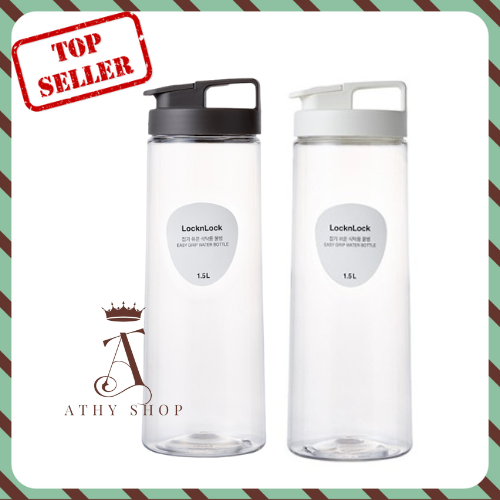 BÌNH NƯỚC NHỰA LOCK&LOCK 1.5L EASY GRIP CAO CẤP bình đựng nước bằng plastic LockNLock 1.5 lit bình loại lớn chứa nhiều nước trà đá cà phê cá nhân 1500ml 1500 ml 1.5 L hàng xịn đẹp tốt mang đi học đi làm Lock & Lock tập gym