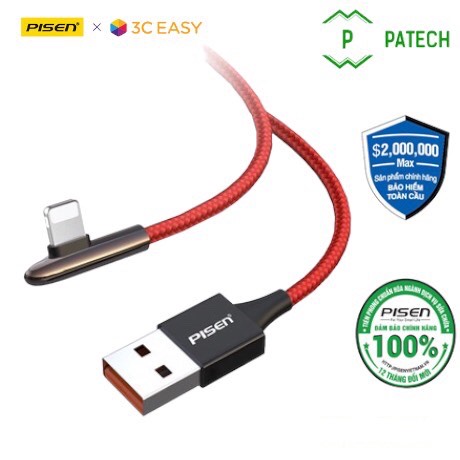 Dây sạc nhanh Pisen USB-A to L Super Mini 1200mm2.4A, model AL27-1200