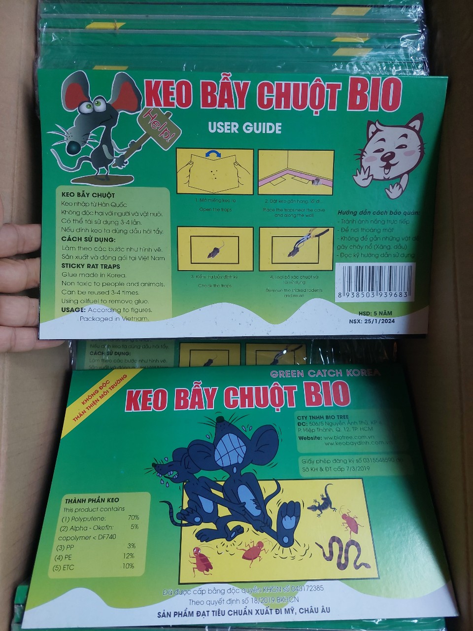 Combo 10 cai- Keo Dính Chuột Siêu Dính BIO, Keo Bẫy Chuột, Bắt Chuột Diệt loại tốt ( bẫy cả chuột nhỏ, chuột to siêu dính )