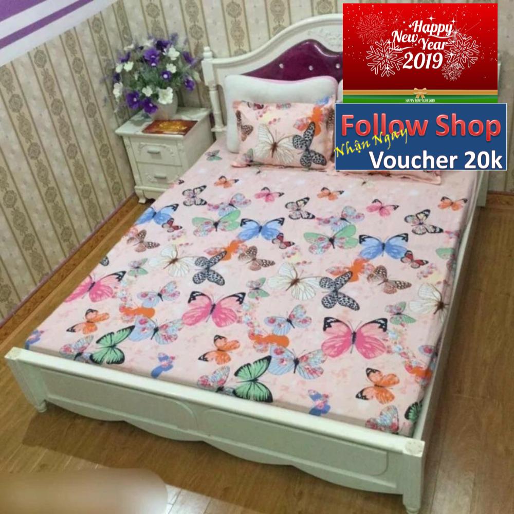 Bộ ga gối poly cotton bướm m6/m8
