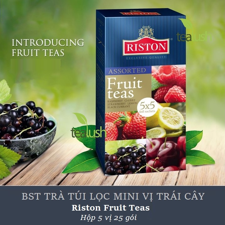 Trà túi lọc riston - bst trà mini 5 vị hoa quả 25 gói
