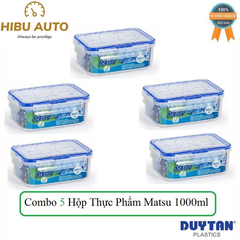 Combo 5 hộp nhựa chữ nhật đựng thực phẩm duy tân matsu 1000ml no.433