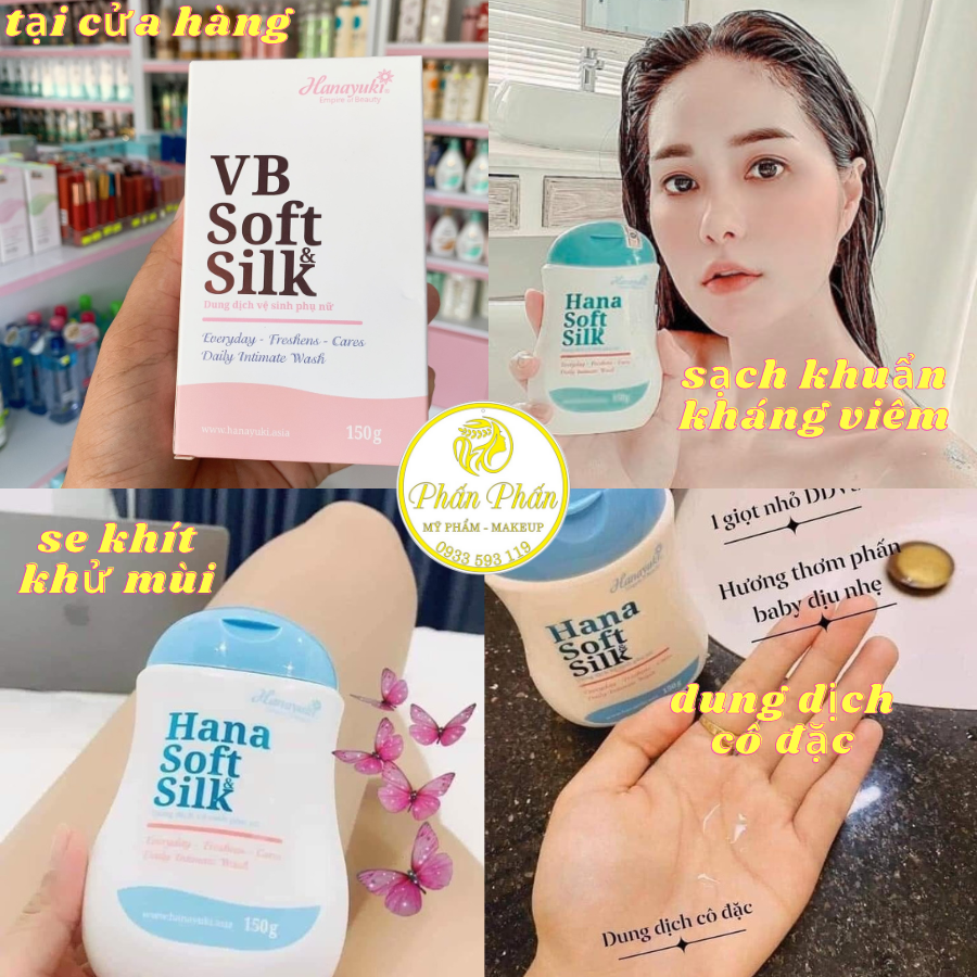 Dung dịch vệ sinh Hanayuki màu hồng VB Soft Silk - ddvs Hana phiên bản mới