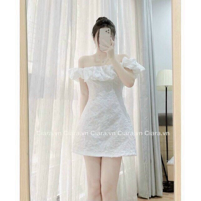 Váy đầm nữ gấm có hạt cườm đầm có mút Ngực