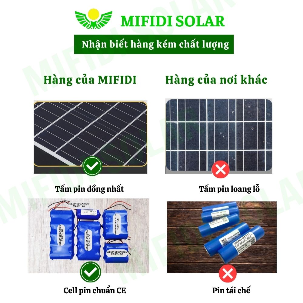 Quạt năng lượng mặt trời có Remote V218 chính hãng Mifidi Solar tấm pin siêu khủng, làm mát thả ga - Bảo hành tận nhà 1 năm