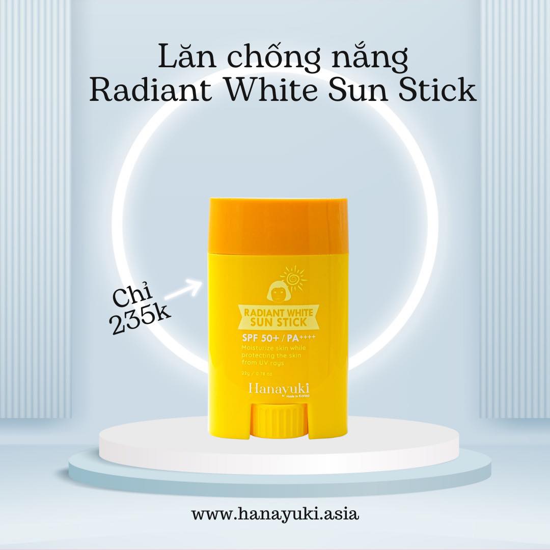 [HCM][Chính hãng-Date 2025] Sáp Chống Nắng Hanayuki – Radiant White Sun Stick 22gr