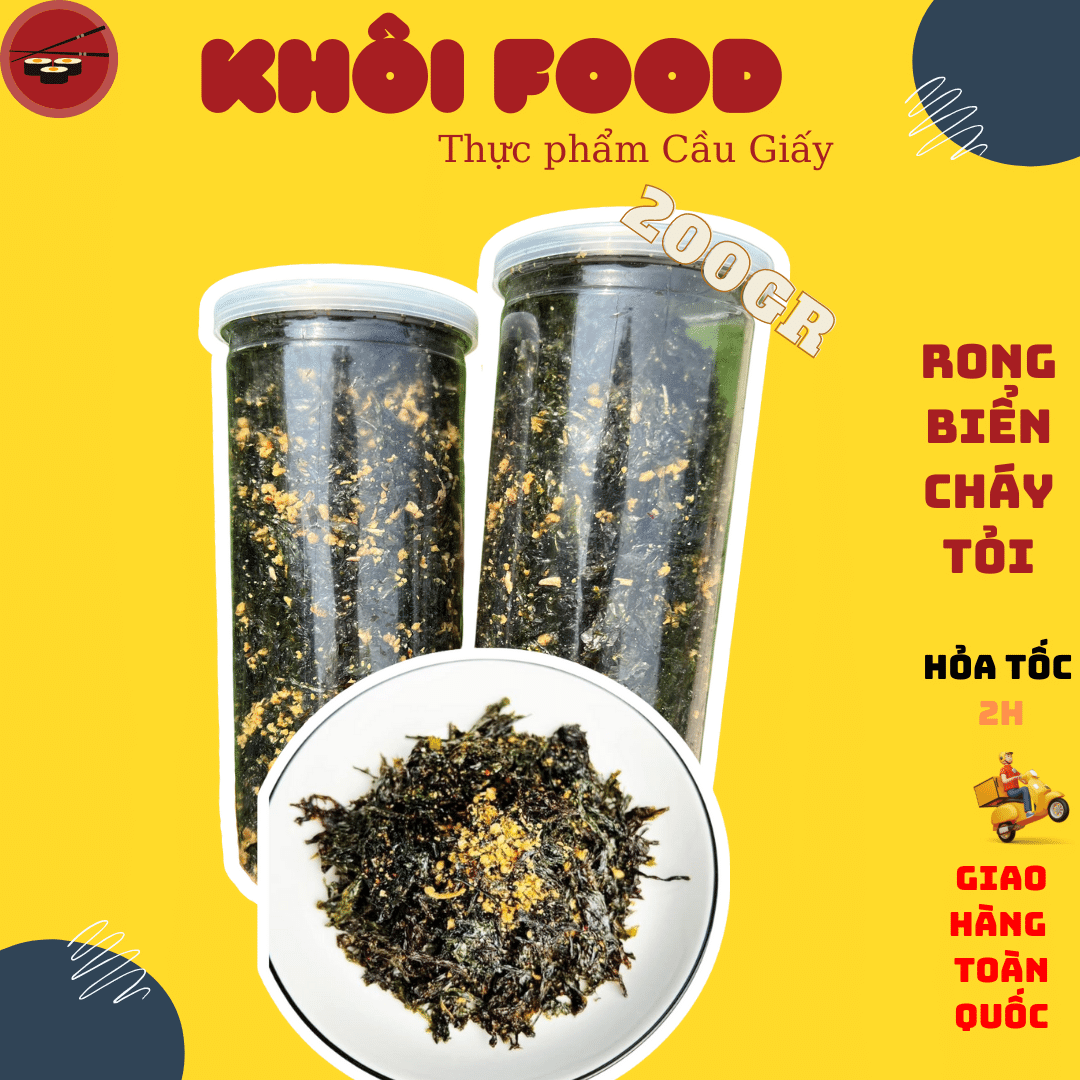 Rong biển cháy tỏi ăn liền Hàn Quốc hũ 200g