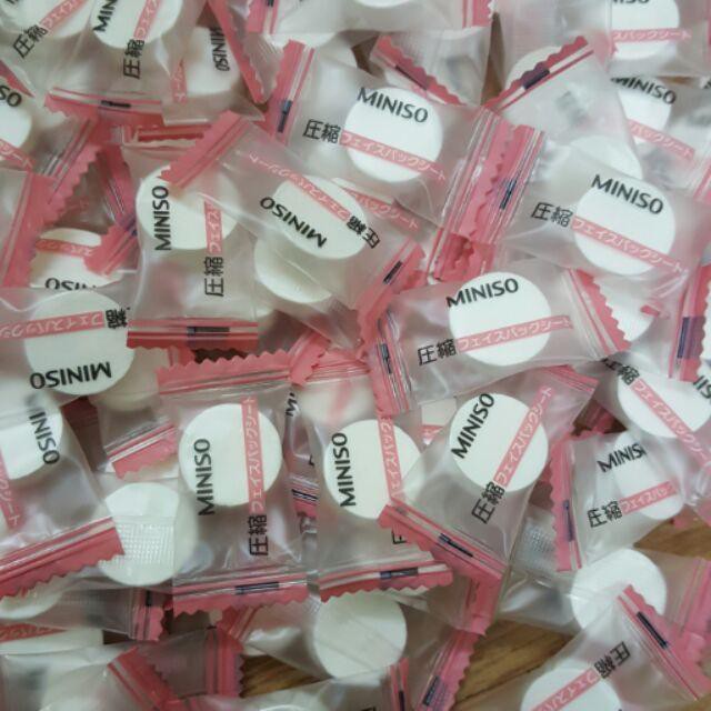 1 gói 100 viên mặt nạ dạng nén miniso