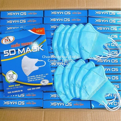 [HCM]10 CÁI KHẨU TRANG  màu xanh 5D FAMAPRO NAM ANH