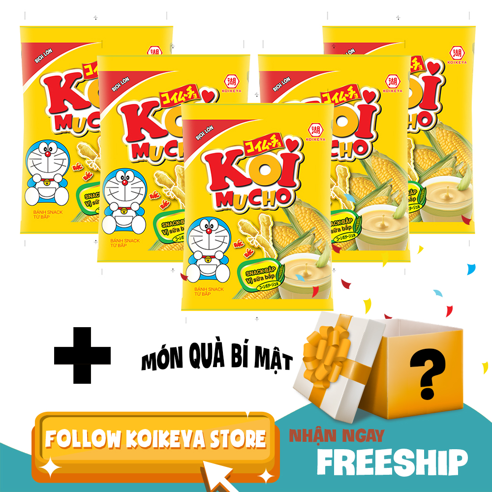 Lốc 5 gói Snack bắp Koimucho vị sữa bắp 64g