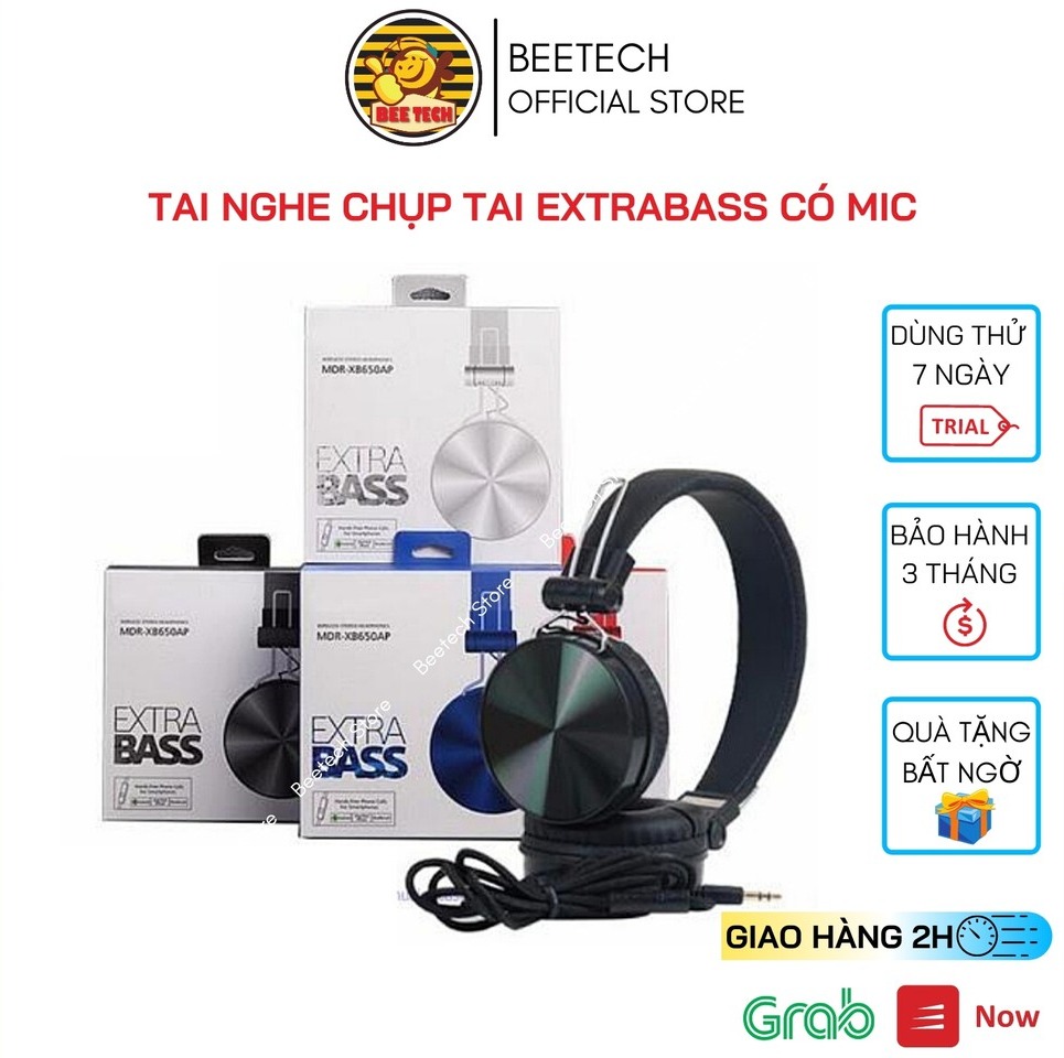 Tai nghe chụp tai Extrabass, tai phone có mic cho điện thoại, máy tính, laptop ... Beetech