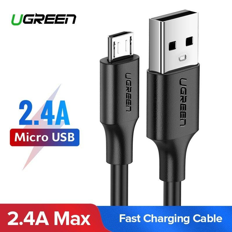 Ugreen 60134 0.25m màu đen cáp sạc truyền dữ liệu usb 2.0 sang micro usb hỗ trợ sạc nhanh us289