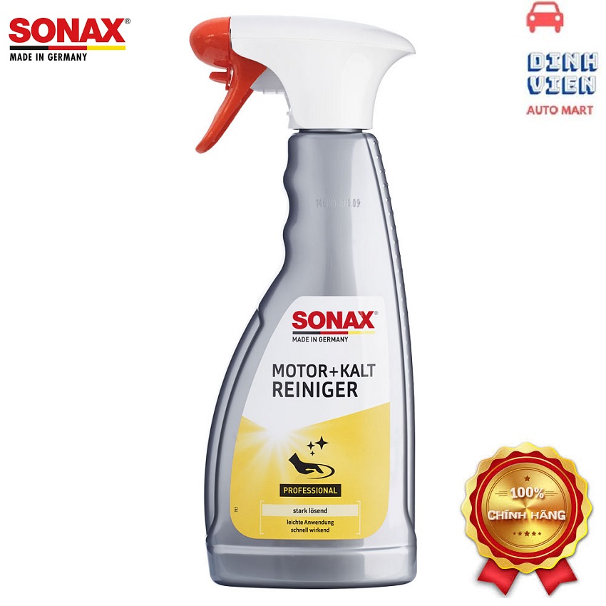 Chai Xịt Làm Sạch Khoang Động Cơ Xe Sonax Engine and Cold Cleaner 543200 làm sạch dễ dàng chất bẩn dầu mỡ trong khoang động cơ.