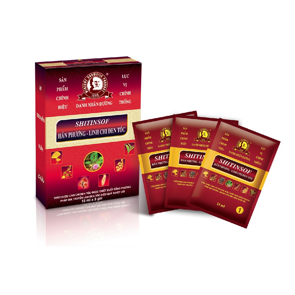 Combo10 hop Dầu gội Hán Phương Linh Chi đen tóc