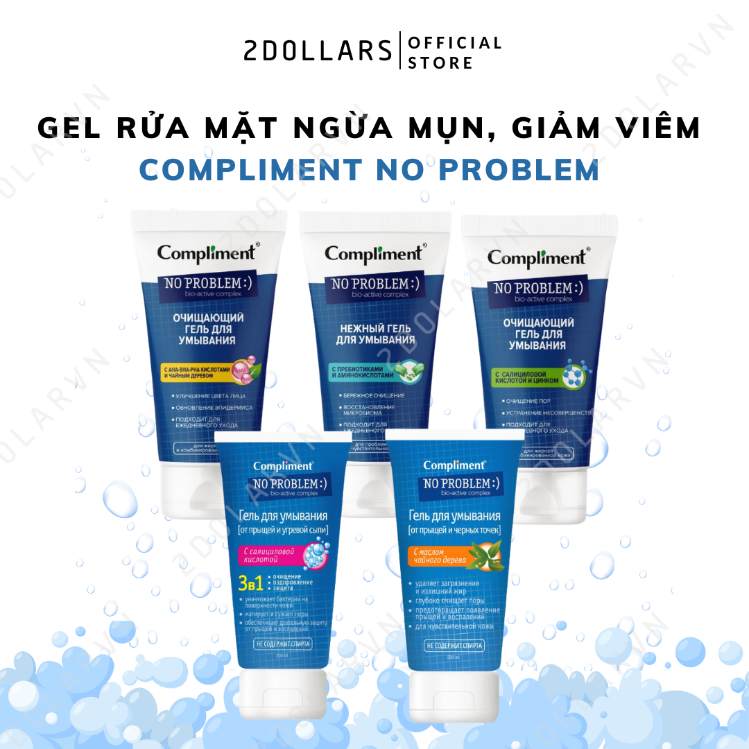 Gel Rửa Mặt Compliment No Problem Giảm Viêm Mụn 200ml