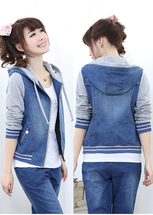 Áo khoác jeans nữ có nón cao cấp