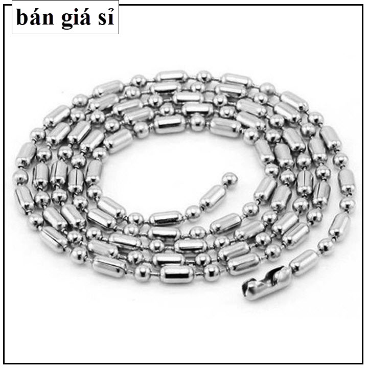 Dây chuyền nam nữ inox kiểu trúc bi đẹp không mặt không đen vĩnh viễn giá hủy diệt