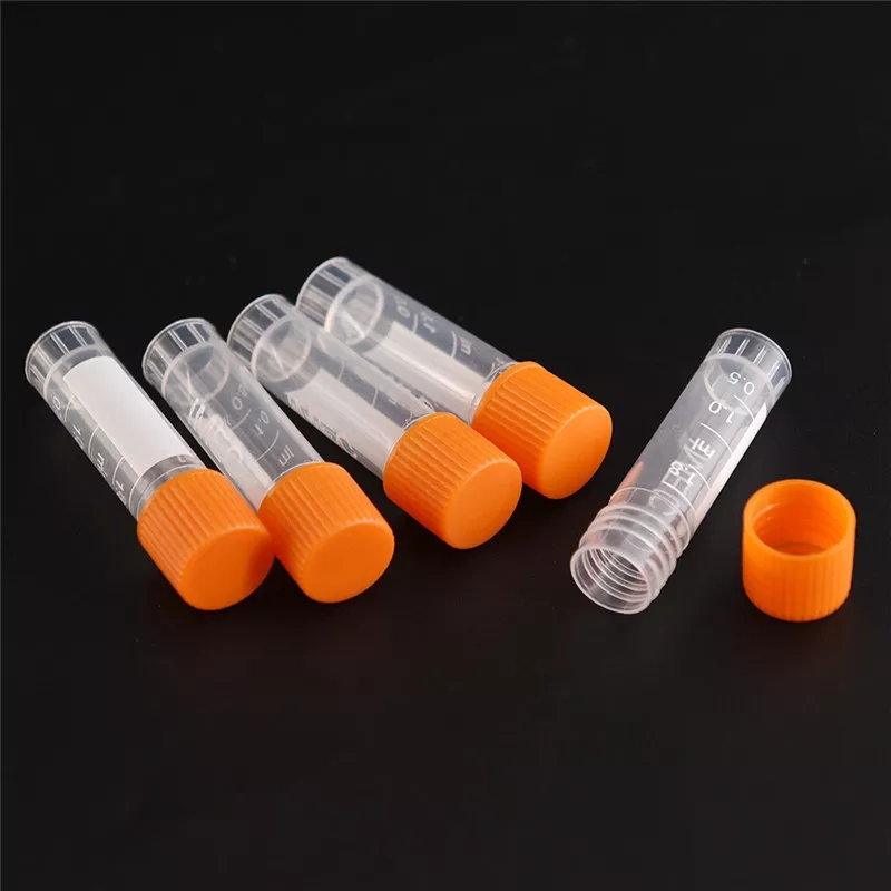 25 Ống cryo, ống lưu trữ lạnh tế bào 1.8 ml-2ml nắp cam