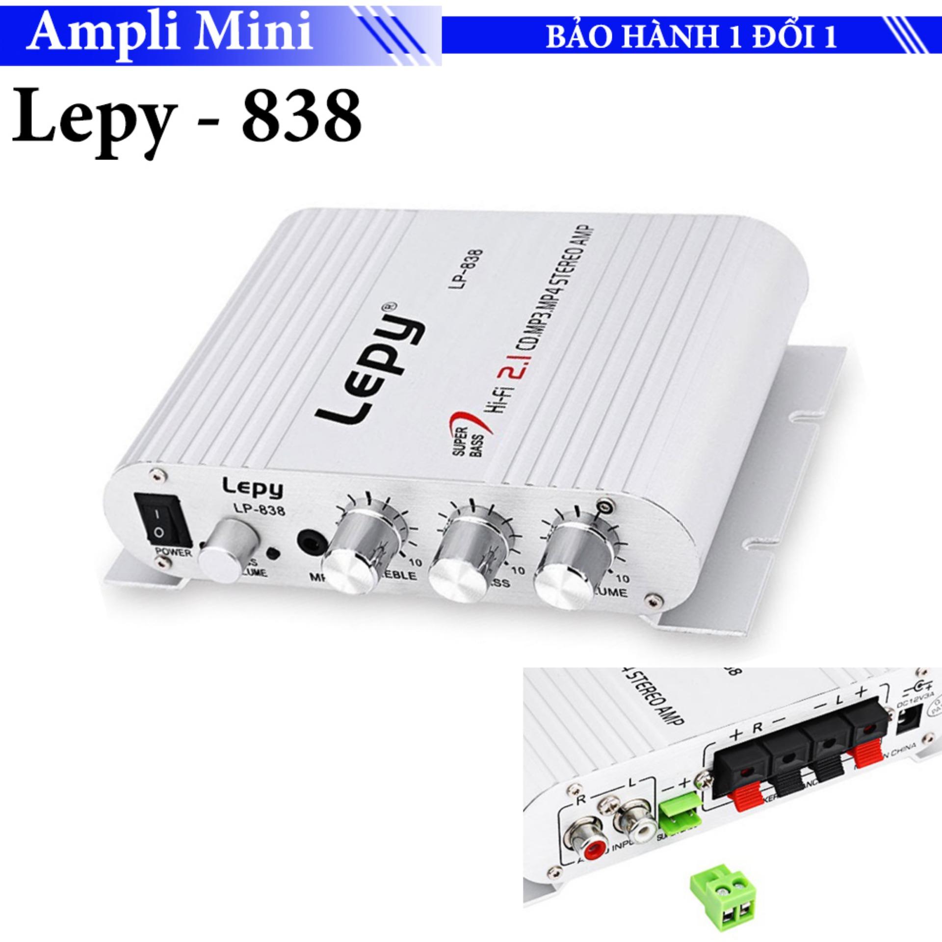 Bộ khuếch đại âm thanh lepy lp-838 - ampli mini 12v
