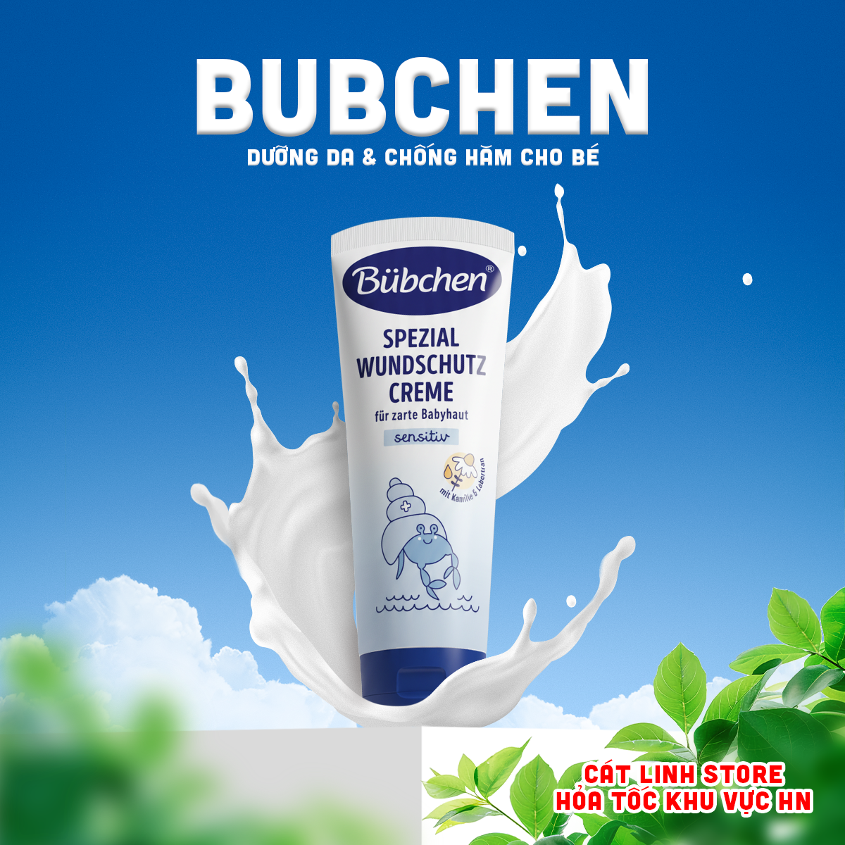 Kem chống hăm Bubchen Spezial Wundschutz Creme dành cho da siêu nhạy cảm, 75ml, Hàng nội địa Đức