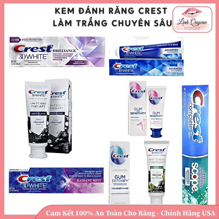 Kem đánh răng crest 3d white - tẩy trắng răng - hàng chính hãng