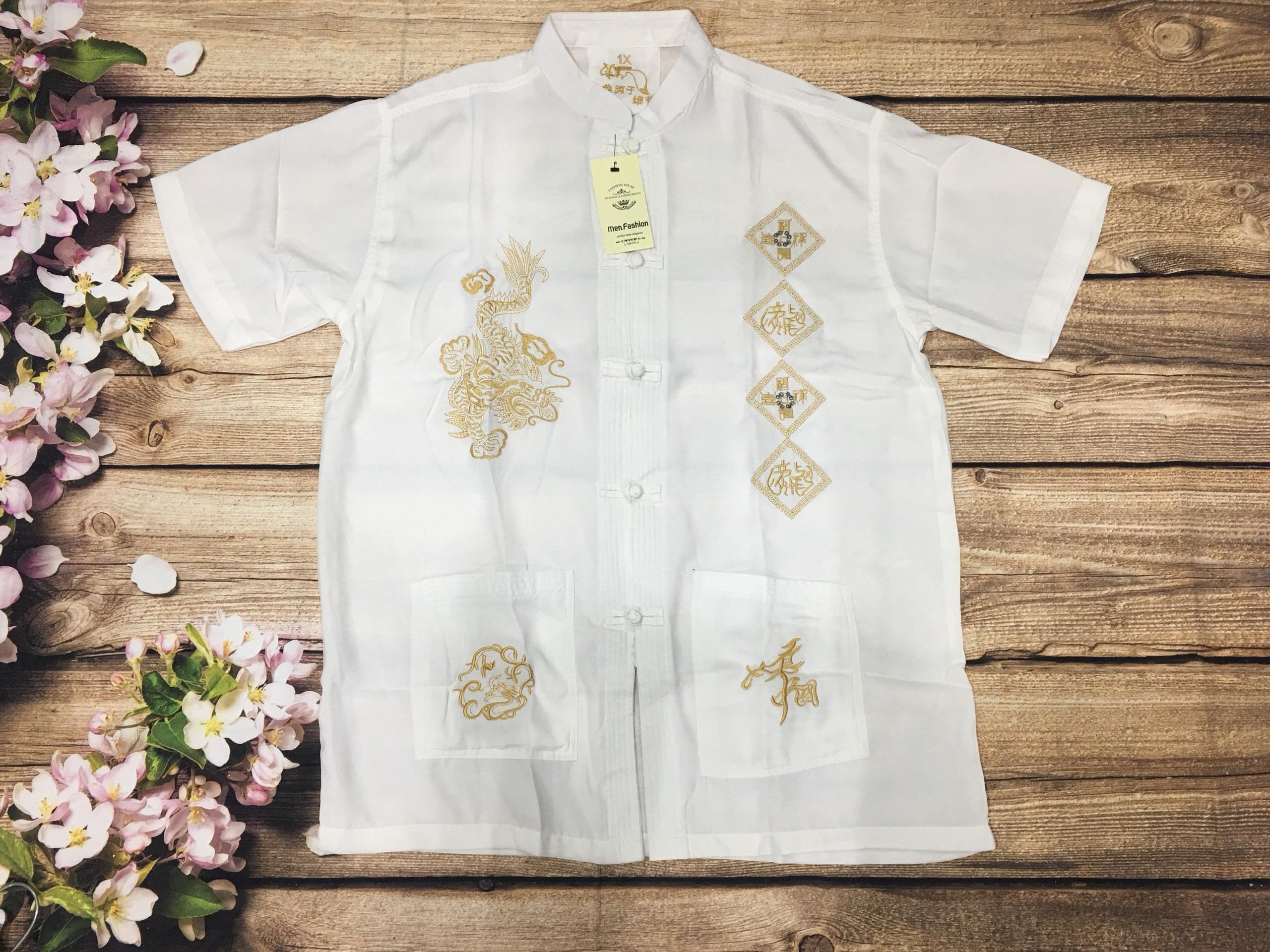 Hot giá sỉ bigsize 100kg áo sơ mi nam trung niên nút tiều cotton 100% cao cấp