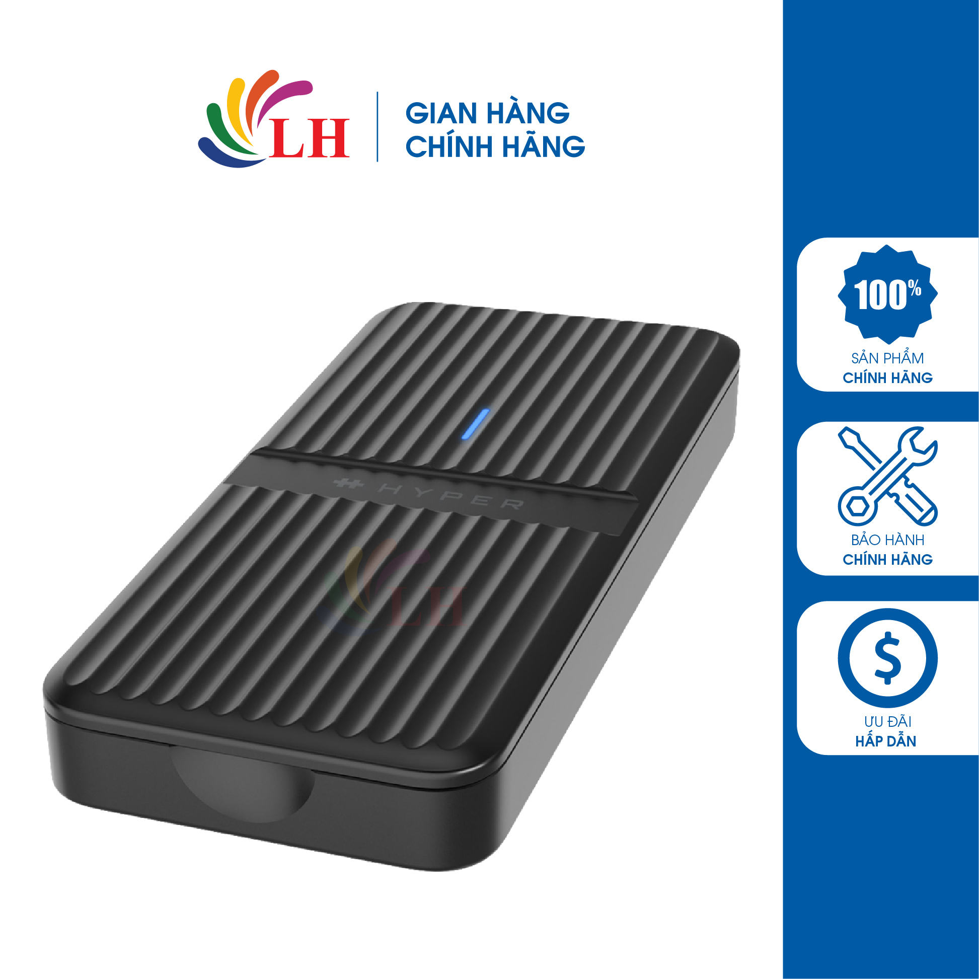 Hộp đựng ổ cứng HyperDrive Next USB4 80Gbps M.2 PCle Enclosure HD2500 - Hàng chính hãng - Tốc độ80Gbps, Hỗ trợ SSD M.2 NVMe, Cắm là dùng