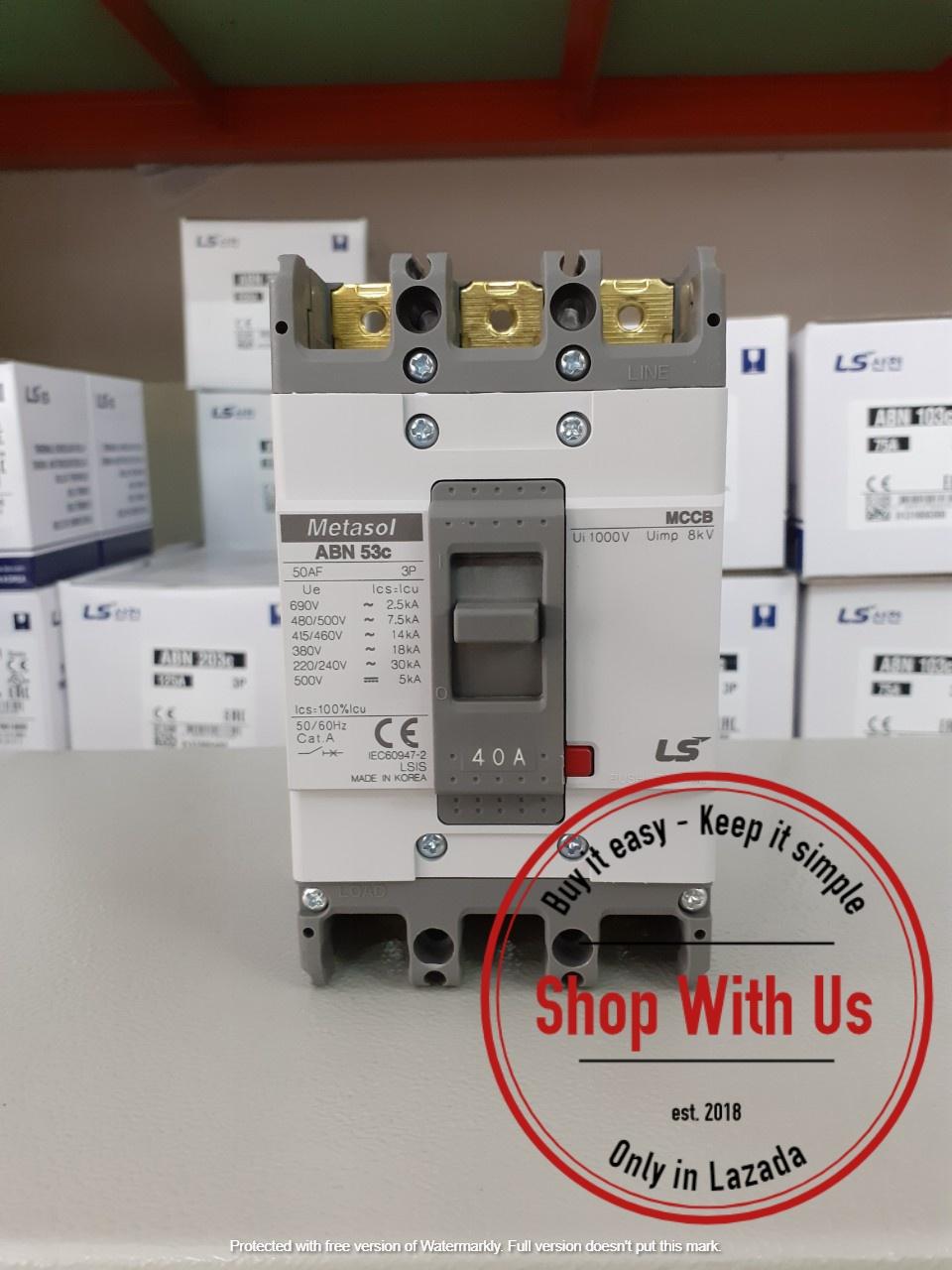 Ls automat mccb abn53c 40a - át khối mccb ls abn53c - át 3 pha 40a ls - aptomat 3p ls abn53c - abn 3p 40a