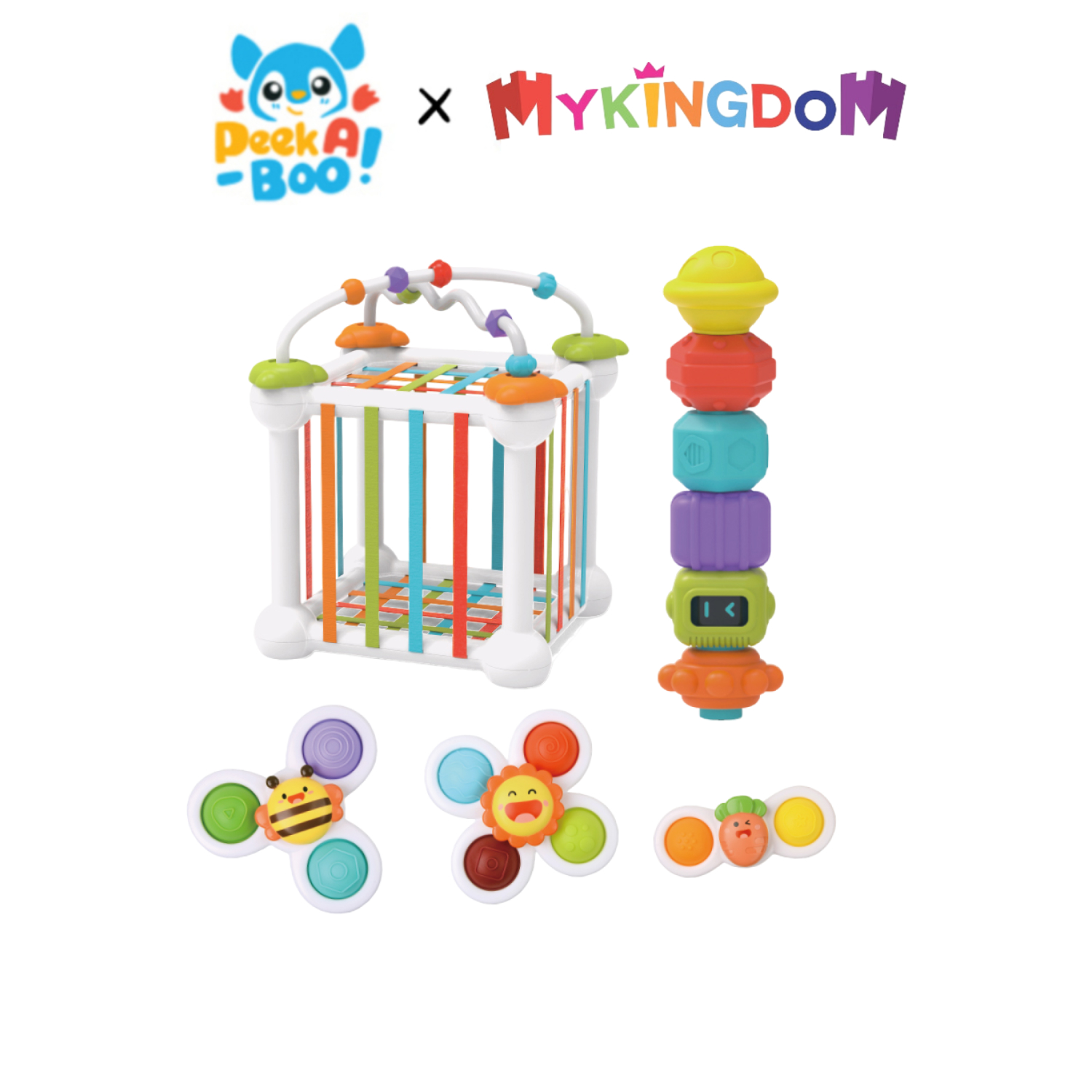 Đồ chơi peek a boo thả khối và chong chóng sắc màu cho bé pab999