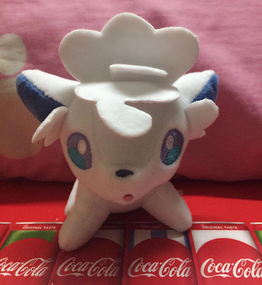 Móc khóa thú bông Pokemon - Chồn 6 đuôi Vulpix trắng dễ thương