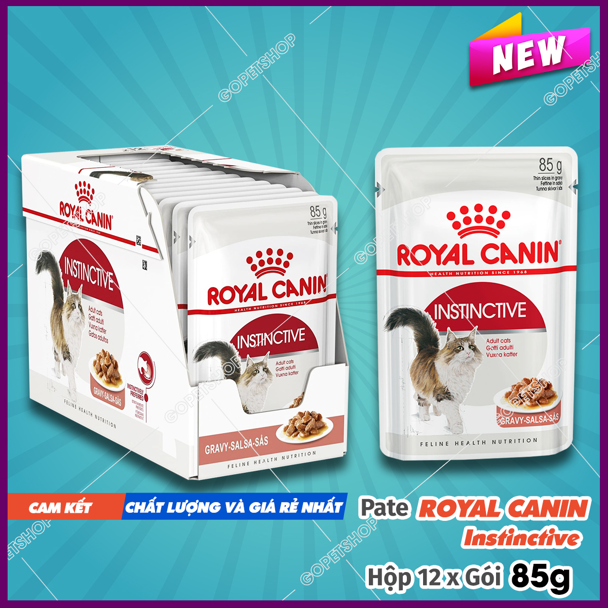 Pate cho mèo royal canin instinctive 85g hộp 12 gói hàng chính hãng giá tốt
