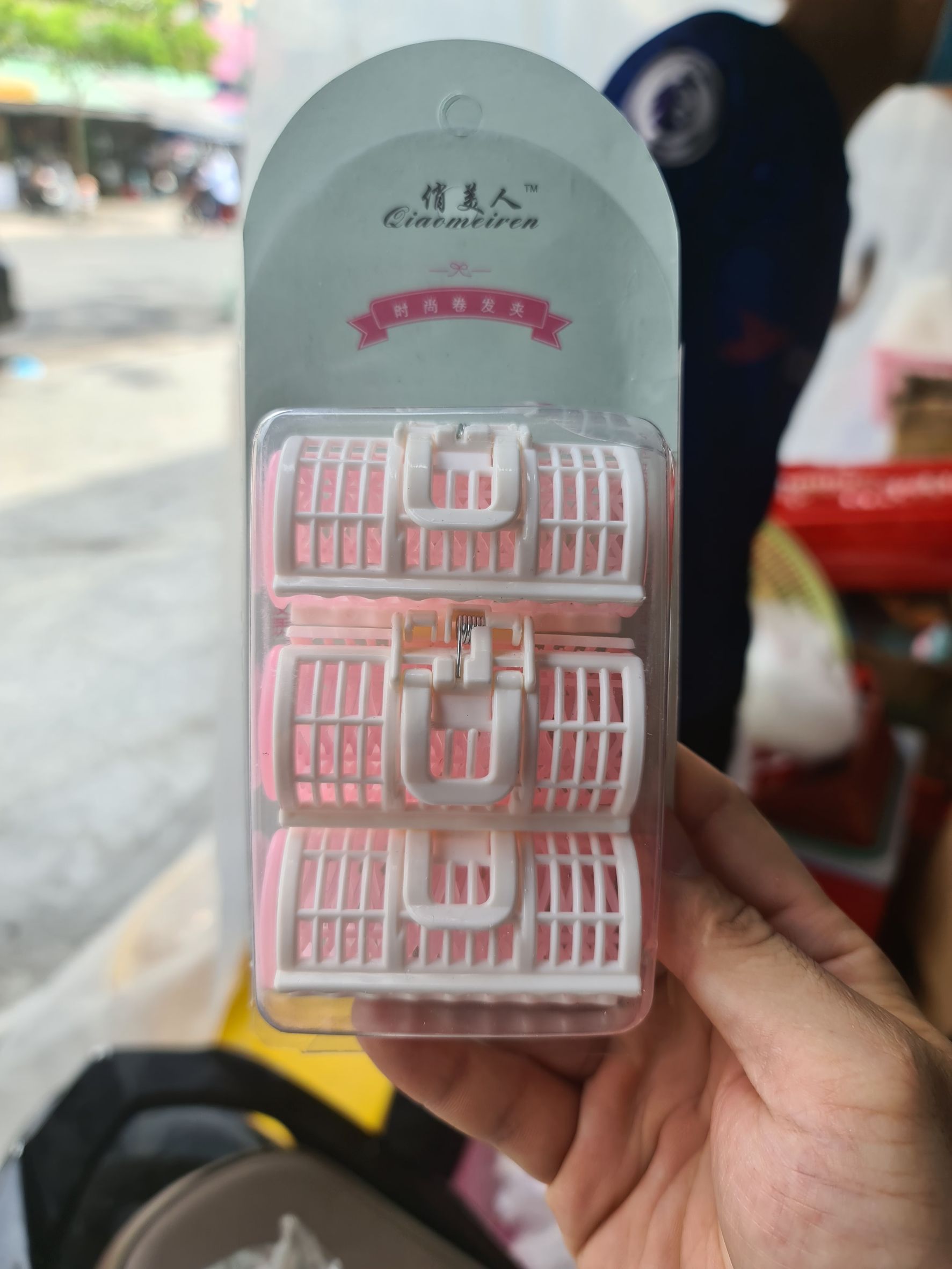 Set 6 lô uốn tóc tự dính có kẹp đỡ, lô uốn tóc xoăn size to