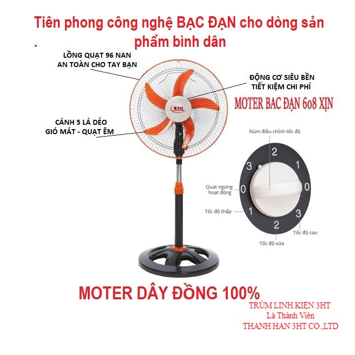 Quạt đứng b4 công nghệ bạc đạn - siêu êm