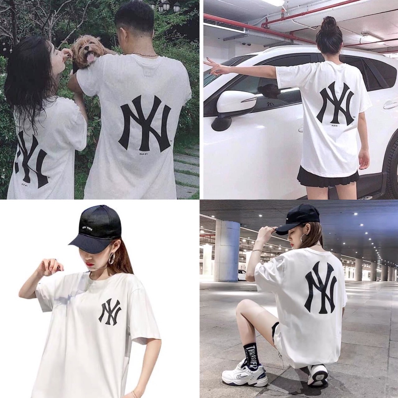 [HCM]Áo Thun Nam Nữ Form Rộng Hàn Quốc NY Vải Dày Mịn Thoáng Mát Thiết Kế Thời Trang Kiểu Dáng Năng Động Trẻ Trung