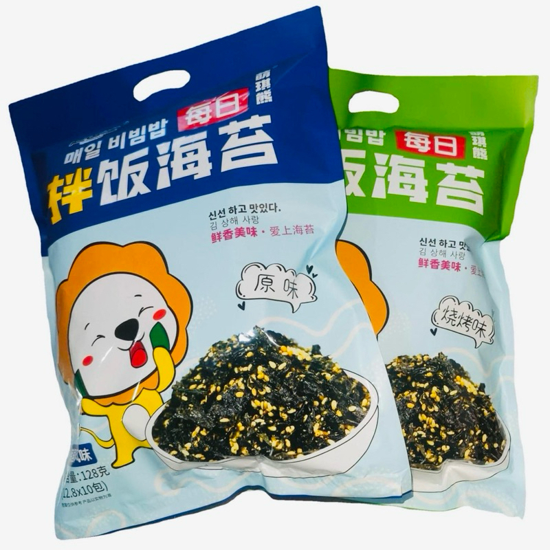 Seaweed sprinkled with rice 128g giant inflatable baby food-snacks (separated in 5 packs 1 taste is without the package as in the picture)