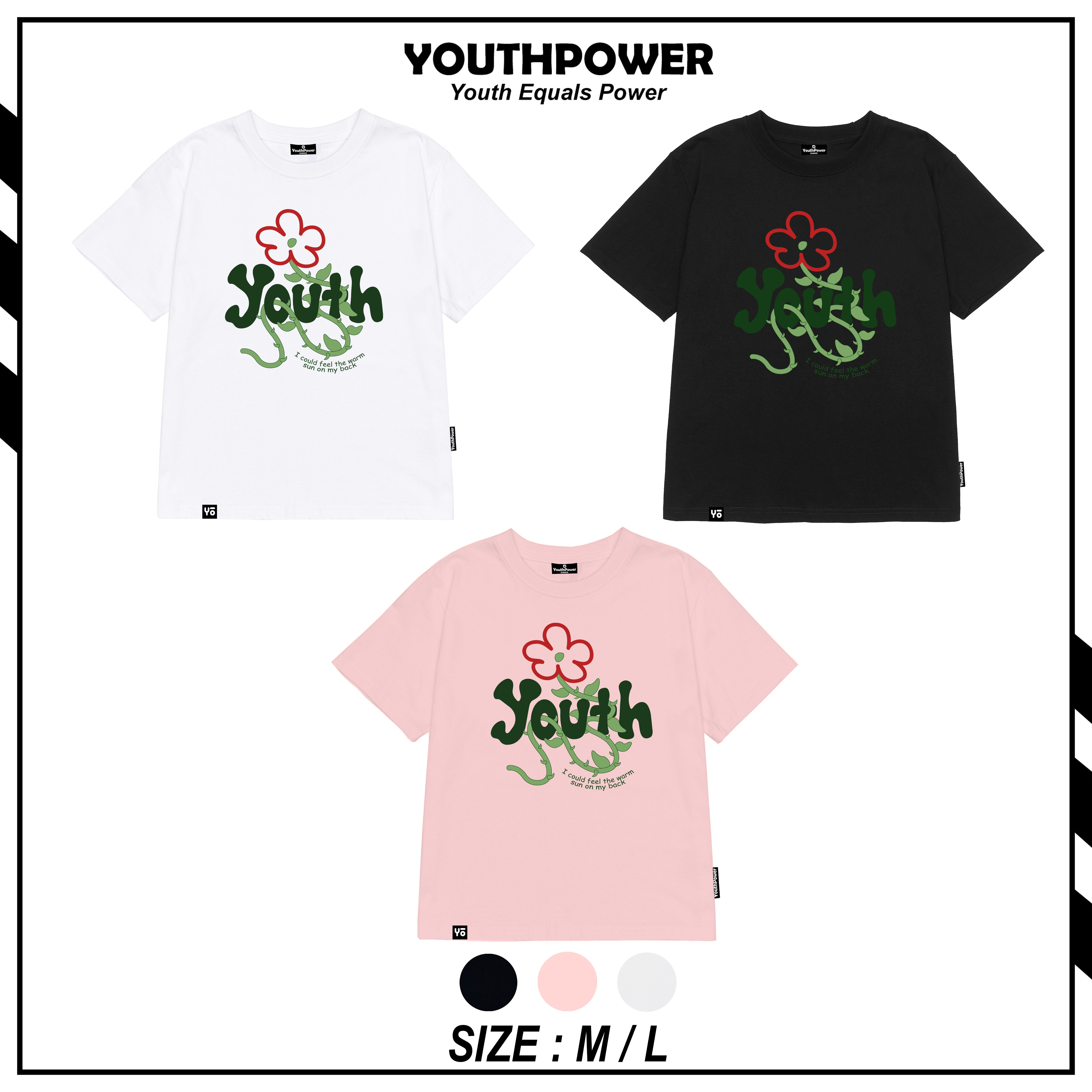 Áo Thun Nữ Baby Tee Ngắn Tay Dáng Vừa - Form Rộng " YOUTH FLOWER " 250gsm T-shirt Local Brand