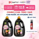 Combo 2 Can Nước Xả Dưỡng Vải Đậm Đặc HYGIENC PLUS 2.0 Kg/Can - Hương Nước Hoa, Lưu Hương 12 Tuần