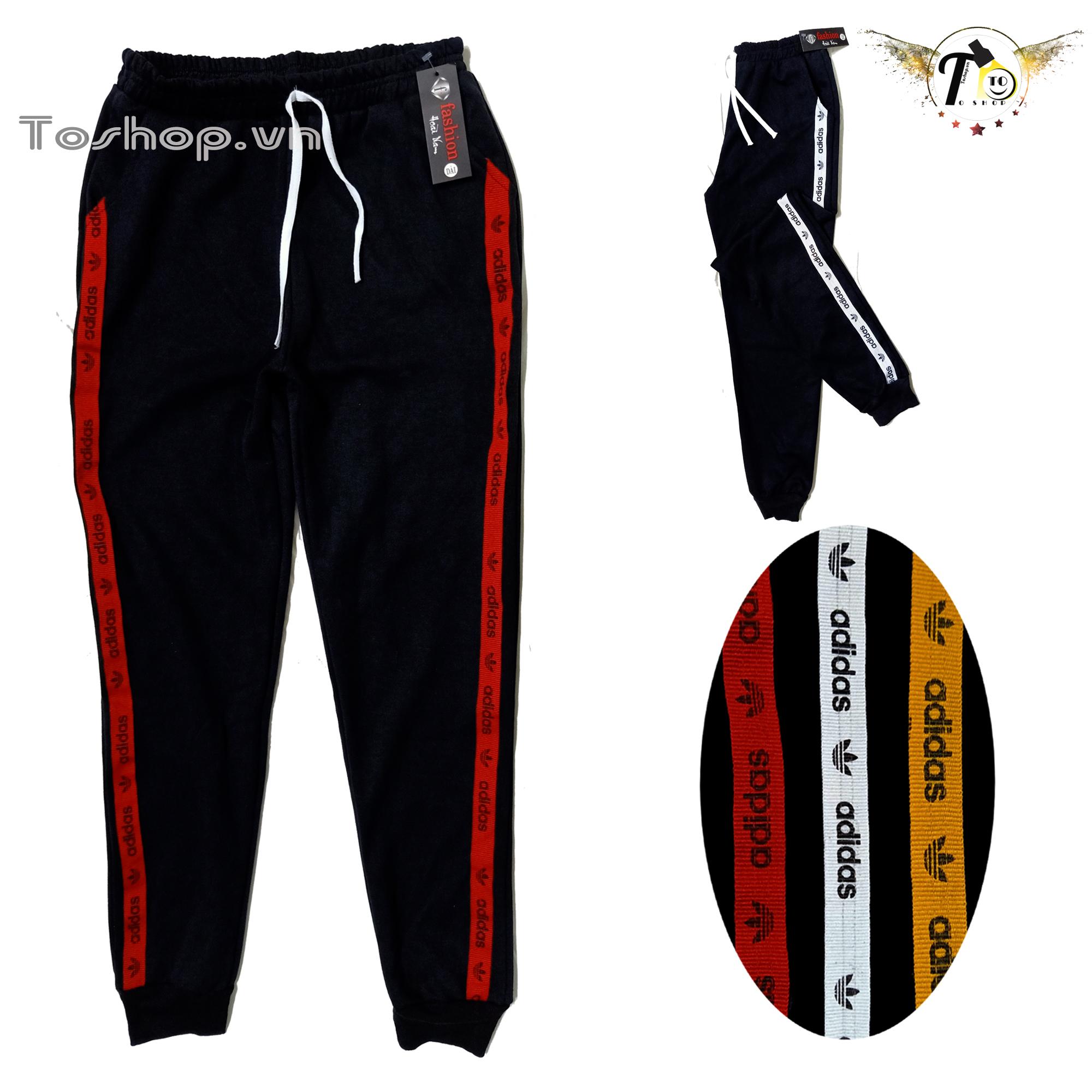 [HCM]Quần thun Nữ Nam - Jogger (Quần màu đen - viền sọc 3 Màu NEWADD)