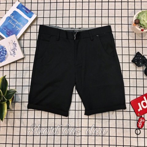 Quần short tây âu đen trẻ trung phong cách