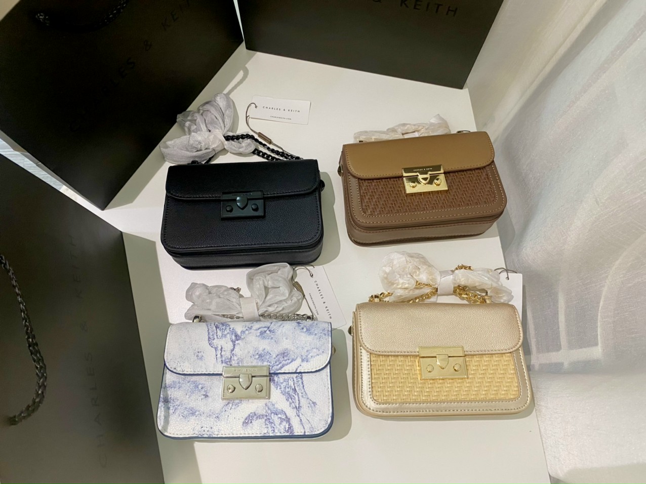 Túi Xách Nữ CNK Đeo Chéo Da Rắn Size 18 Mini