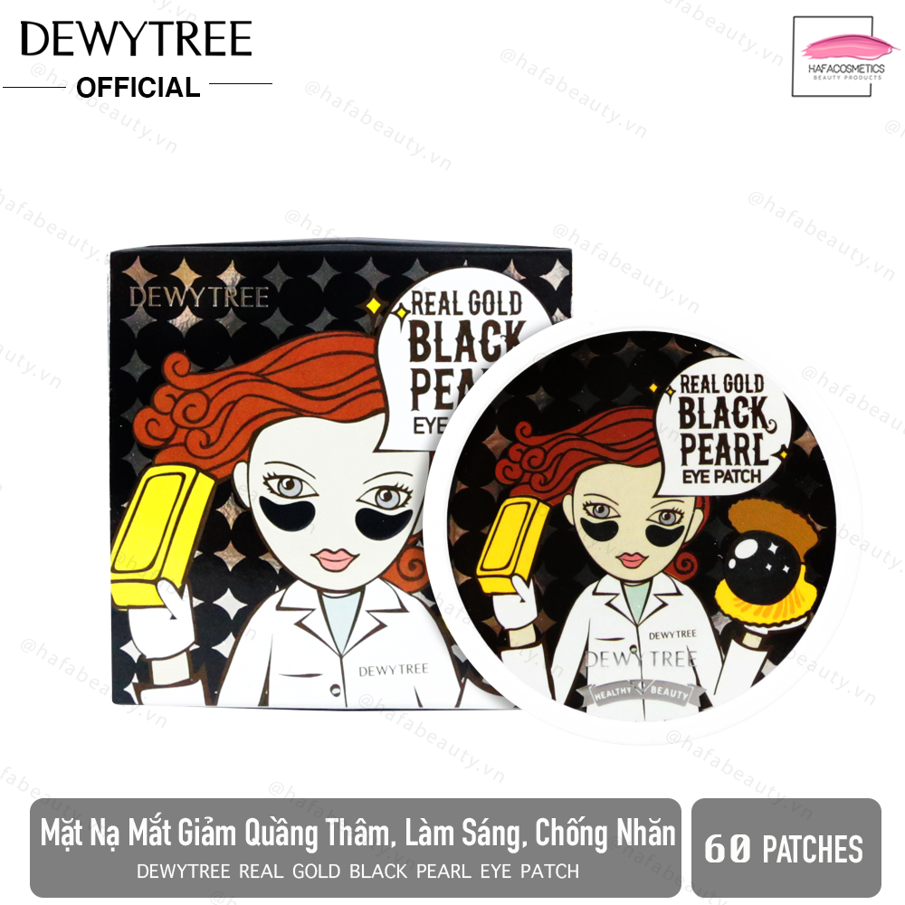 Mặt Nạ Mắt Dưỡng Trắng Giảm Thâm Quầng Mắt DewyTree Real Gold Black Pearl Eye Patch