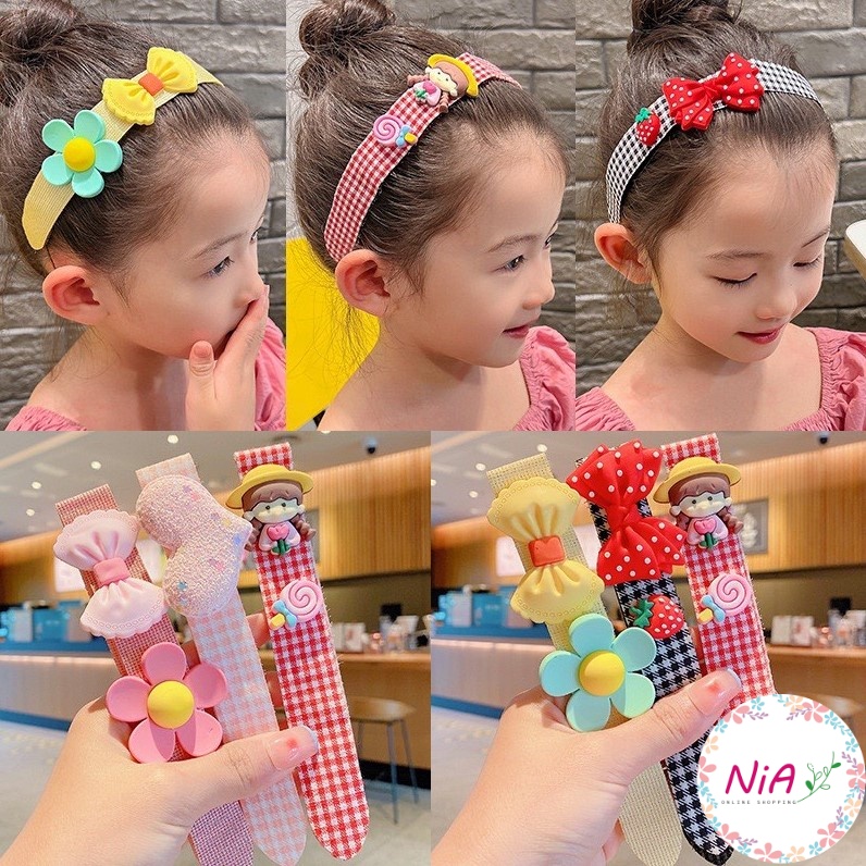 Cài tóc dán hoạt hình phong cách HÀN QUỐC siêu yêu-băng đô bờm tóc cho bé NiA shop PK131