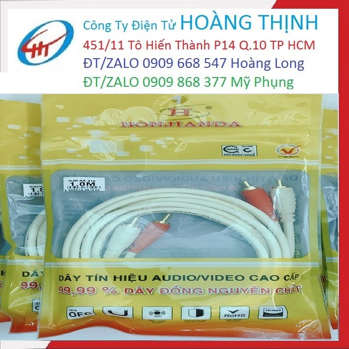Dây AV 4 đầu 1,8m đồng nguyên chất