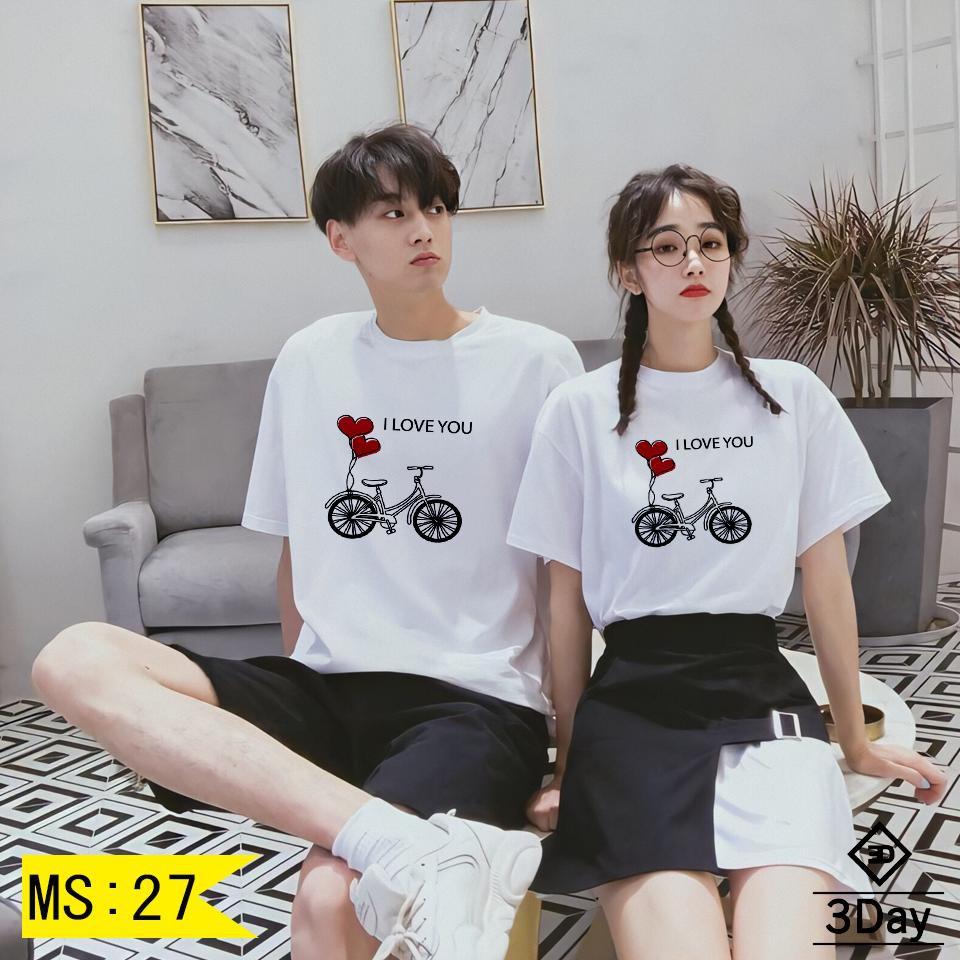 Áo đôi giá sỉ--áo đôi xe đạp ilove tình yêu