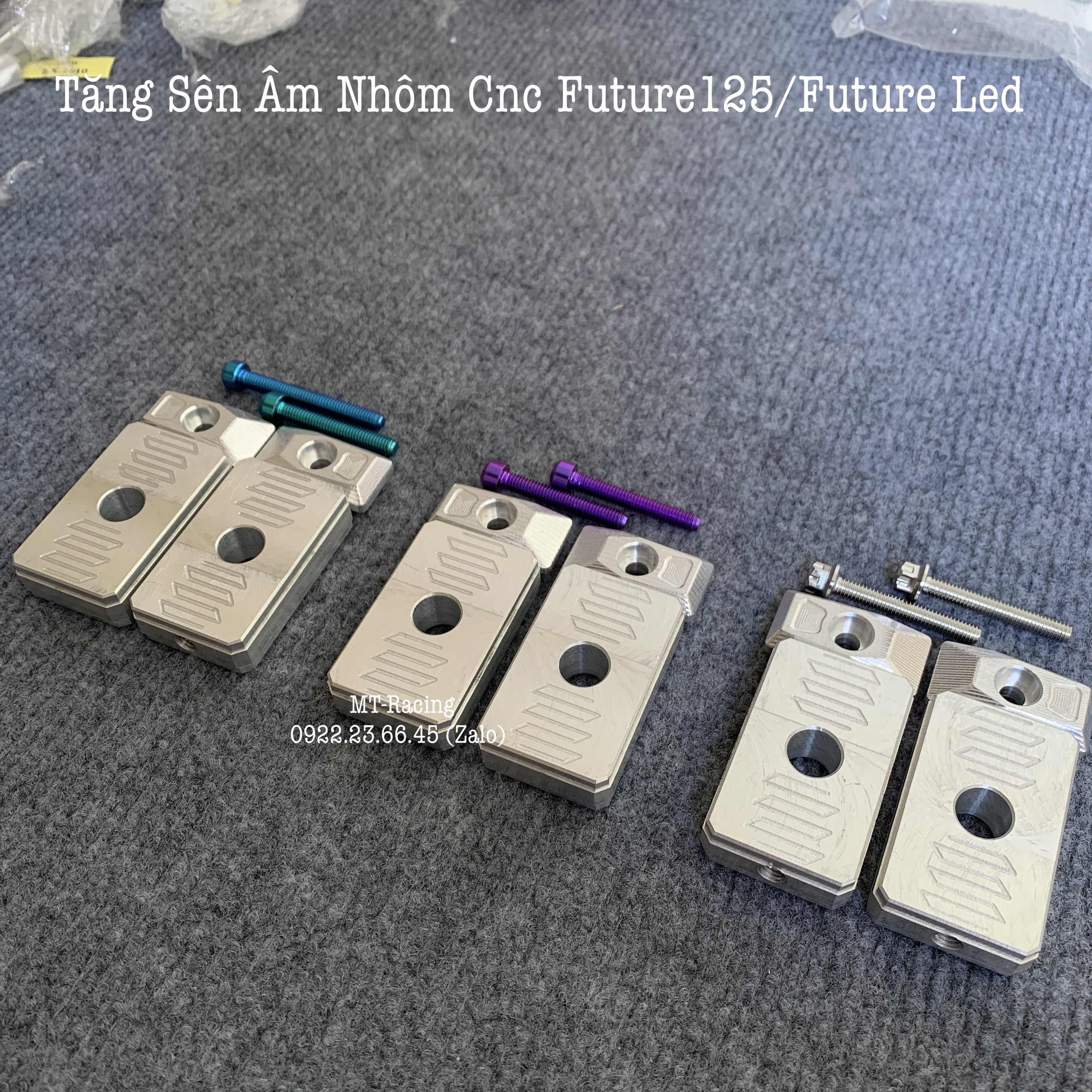 Tăng Sên Âm Nhôm Cnc Cho Future 125 Mập, Futrure LED Nguyên Khối Kèm Ốc Salaya Và Titan