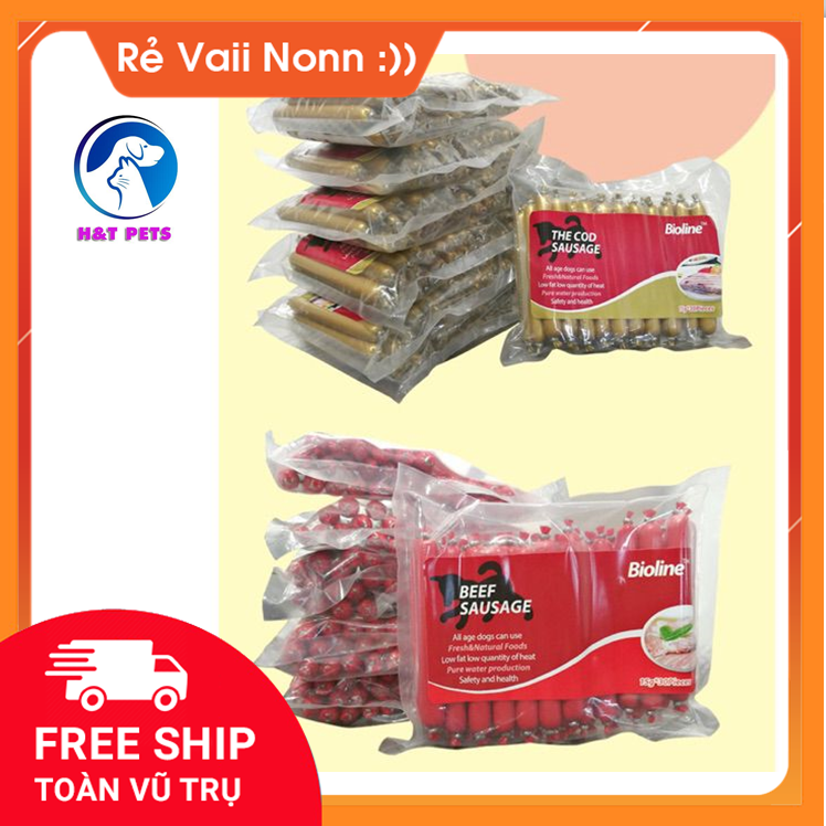 Combo 30c xúc xích dinh dưỡng giàu vitamin, đạm bioline cho chó mèo