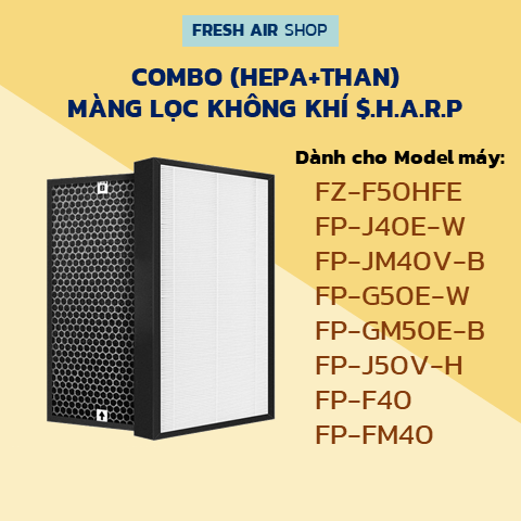 Màng lọc hepa máy lọc không khí $h.a.r.p fz-f50hfe, fp-j40e-w, fp-jm40v-b, fp-g50e-w, fp-gm50e-b, fp-f40, fp-fm40, fp-j50v-h