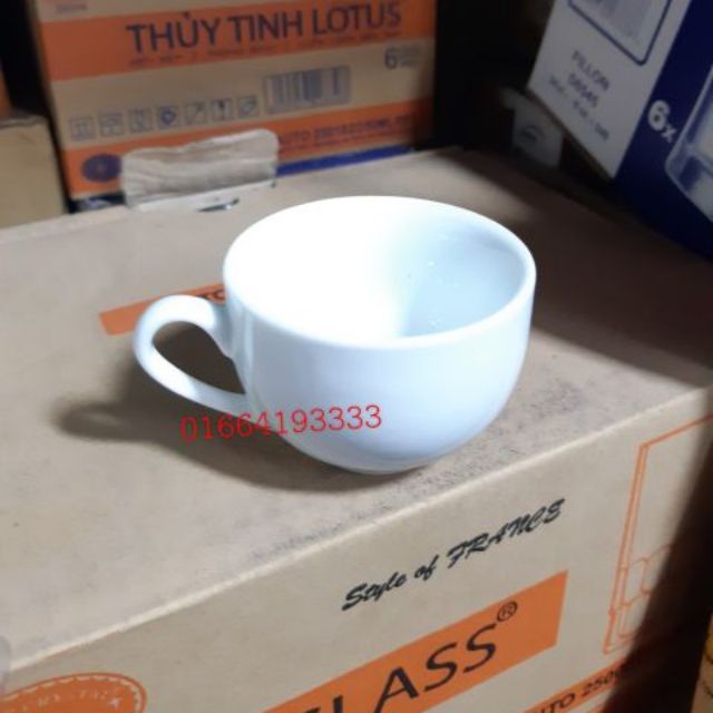 Chén sứ trắng có quai 40ml hàng đẹp