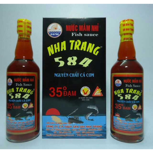 1 thùng nước mắm 584 nha trang 35 độ đạm 500ml