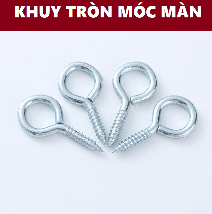 Khuy tròn, chân khuy, vít móc màn tròn
